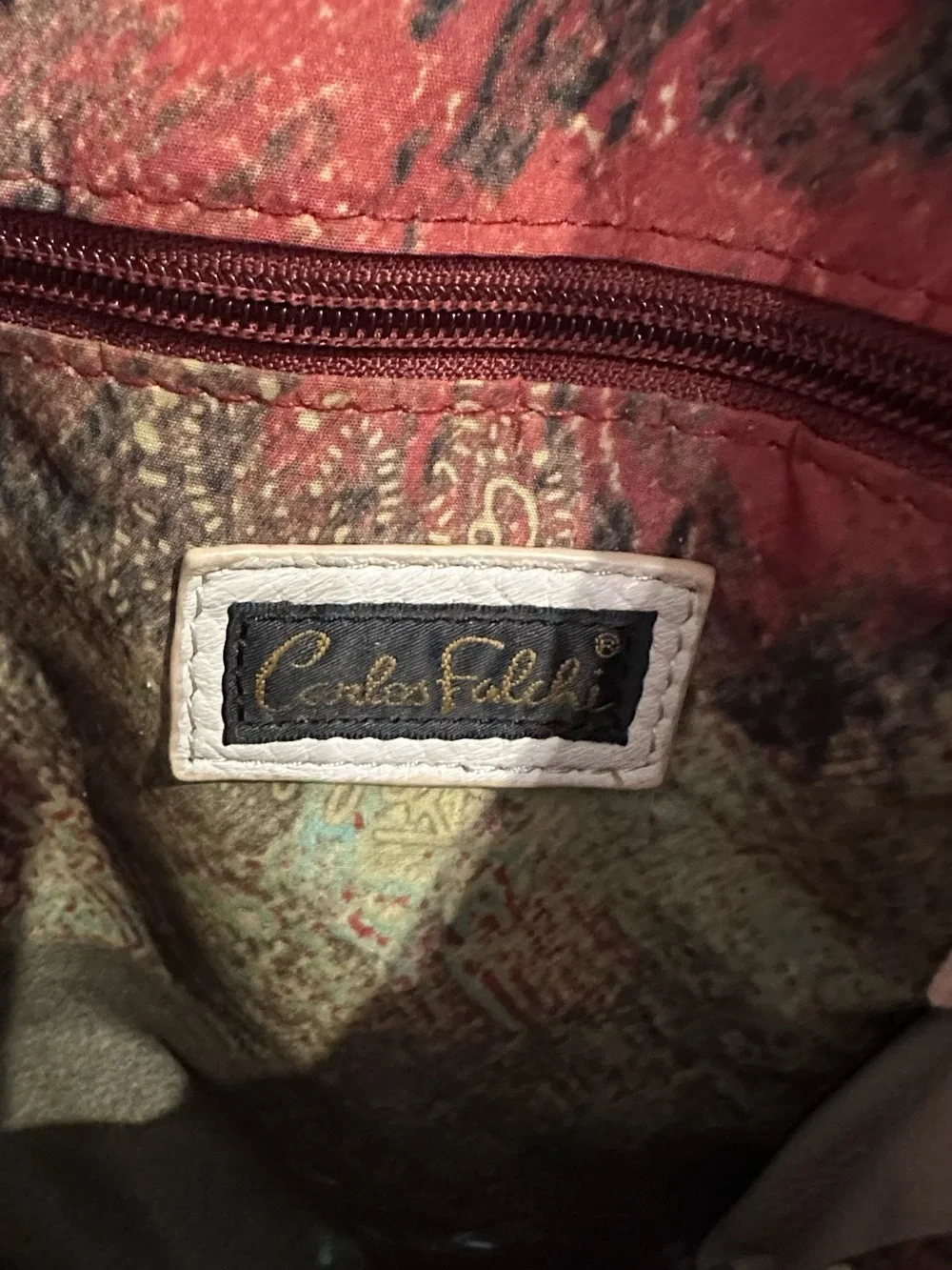 Carlos Falchi soft pebbled leather hobo shoulder bag